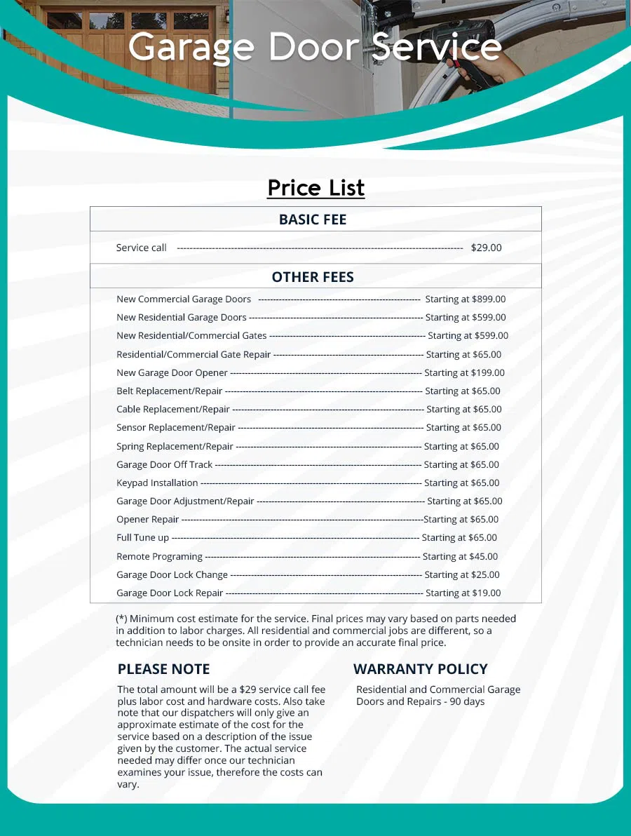 Garage Door Mobile Service Repair Waterford Twp, MI 248-468-1009